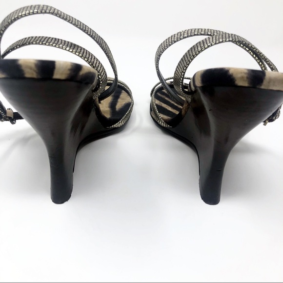 LINEA PAOLO WEDGES strappy sandals silver  8.5 - Picture 6 of 8